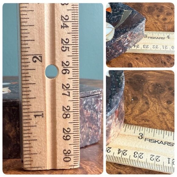 Soapstone Heart Trinket Box Inlaid with Mother of Pearl - Picture 8 of 8